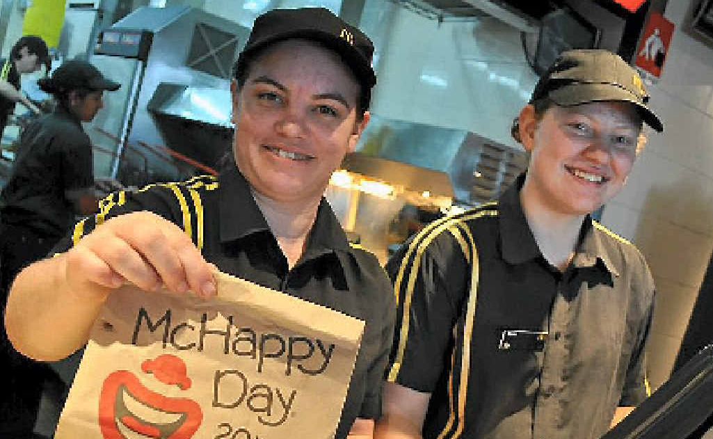 Carley-Ann Cole and Skie Meanwell will welcome visitors to McDonalds for McHappy Day. 